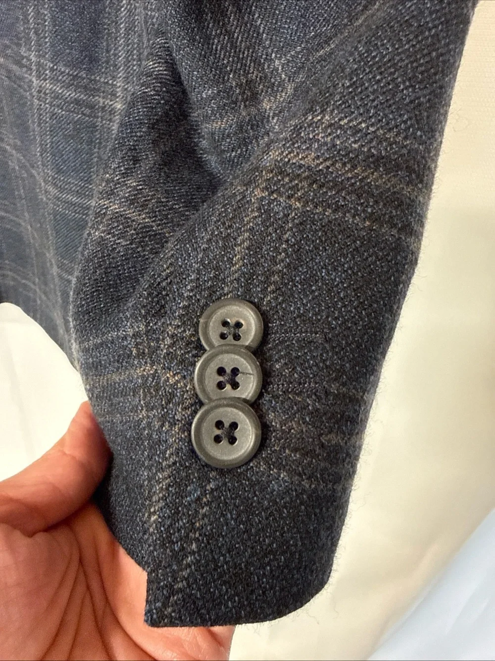 VTG Banana Republic Wool Blazer Mens 42S‎ Blue Plaid Jacket Sport Coat 3 Button